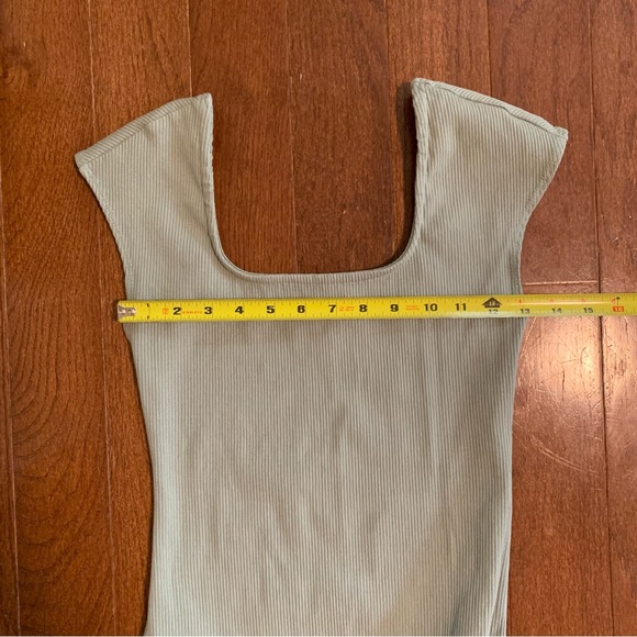 Altar'd State Ribbed Bodysuit Sage Green Top - Picture 7 of 7